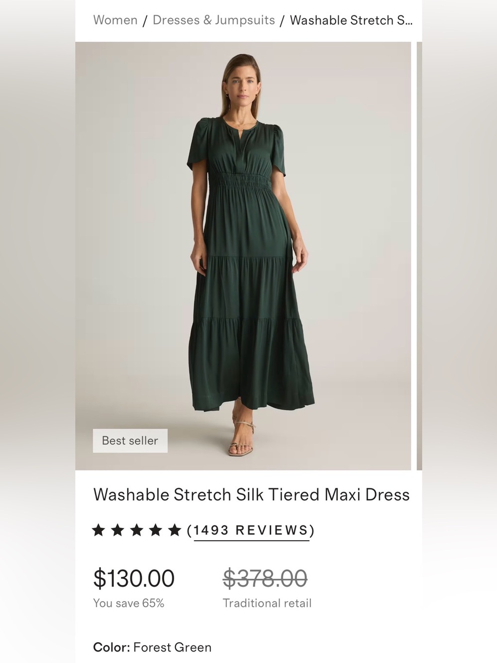Quince Mulberry Silk Tiered Maxi Dress